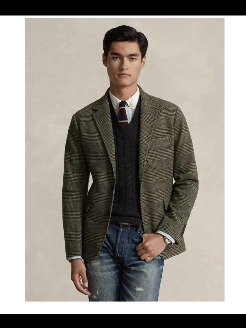 Ralph Lauren Olive Glen Plaid Sport Coat 38 Reg NEW POLO BLAZER